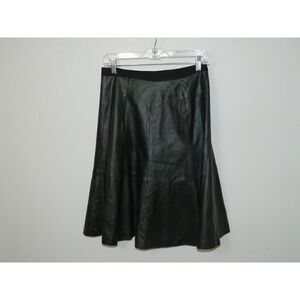 Classiques Nordstrom Skirt Black Leather Skirt A-Line‎ Fully Lined Size 4